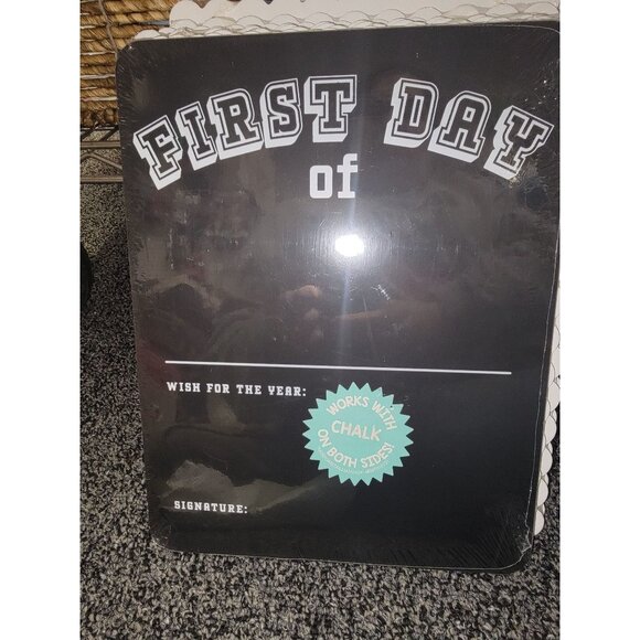 Double-Sided Chalkboard First & Last Day Of School Sign With Chalk - Picture 3 of 4